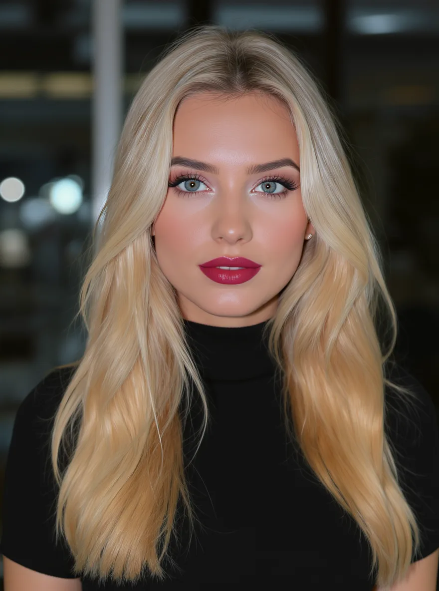 vanilla blonde long layers